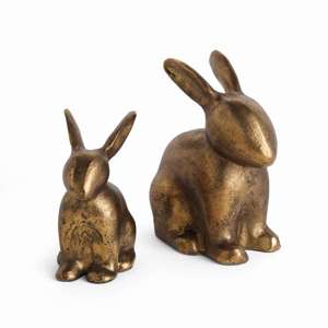 Sitting Rabbit Sculpture, Set of 2
