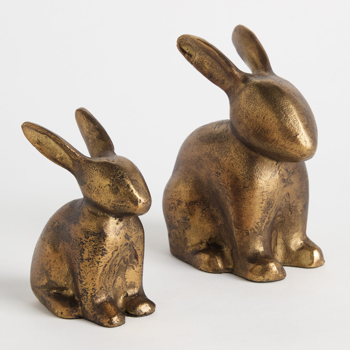 Sitting Rabbit Sculpture, Set of 2