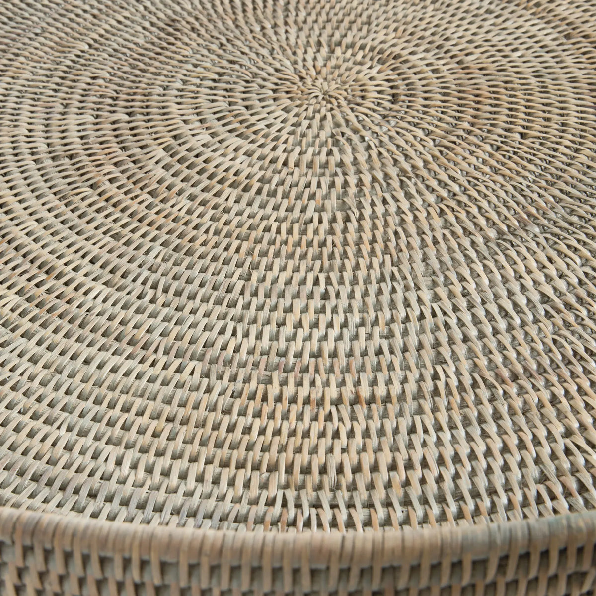 Burma Rattan Round Ottoman Trays Lg Set of 2