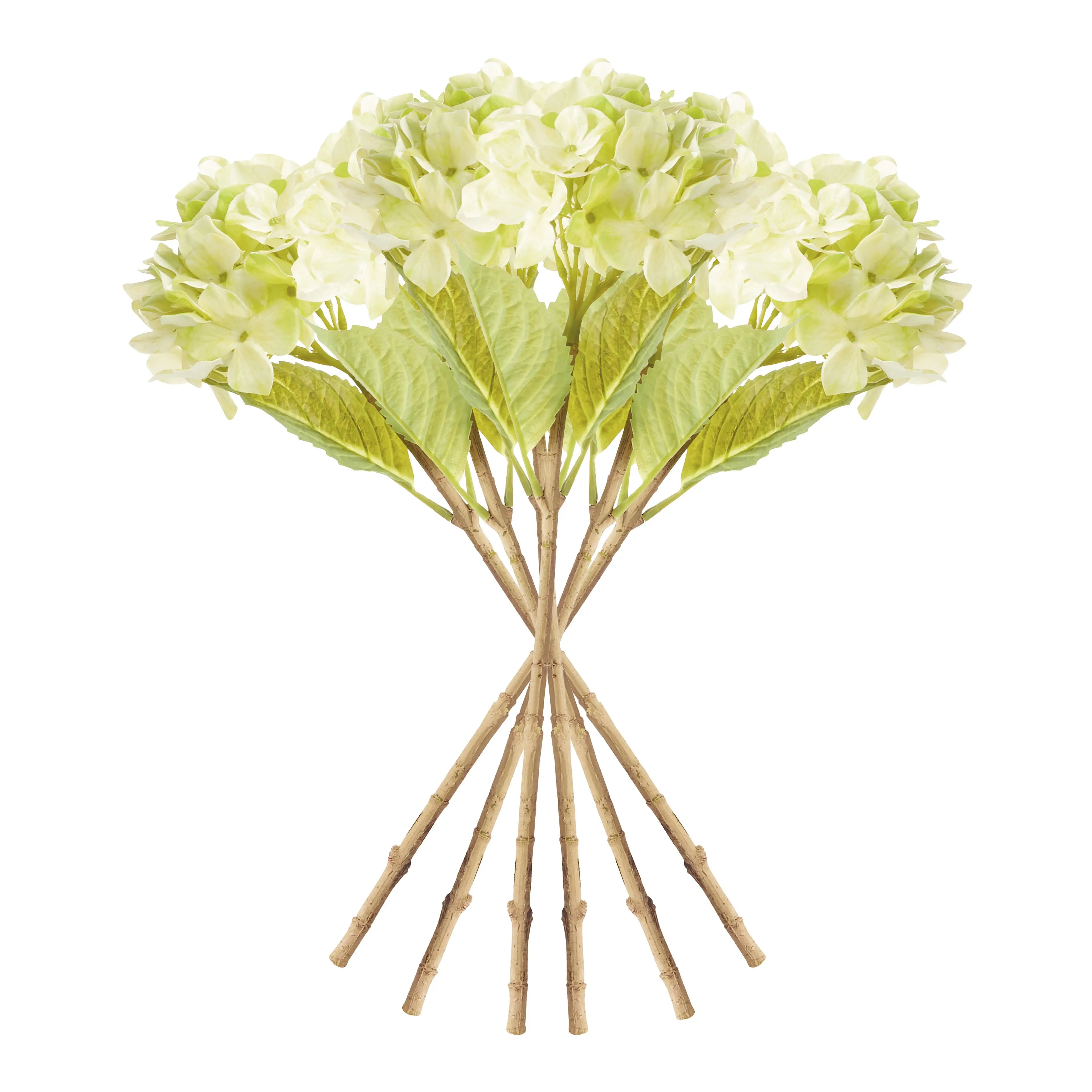 Hydrangea Stems - Set of 6 Life-Like 18" Faux Floral Stems - Villa Decor & Design