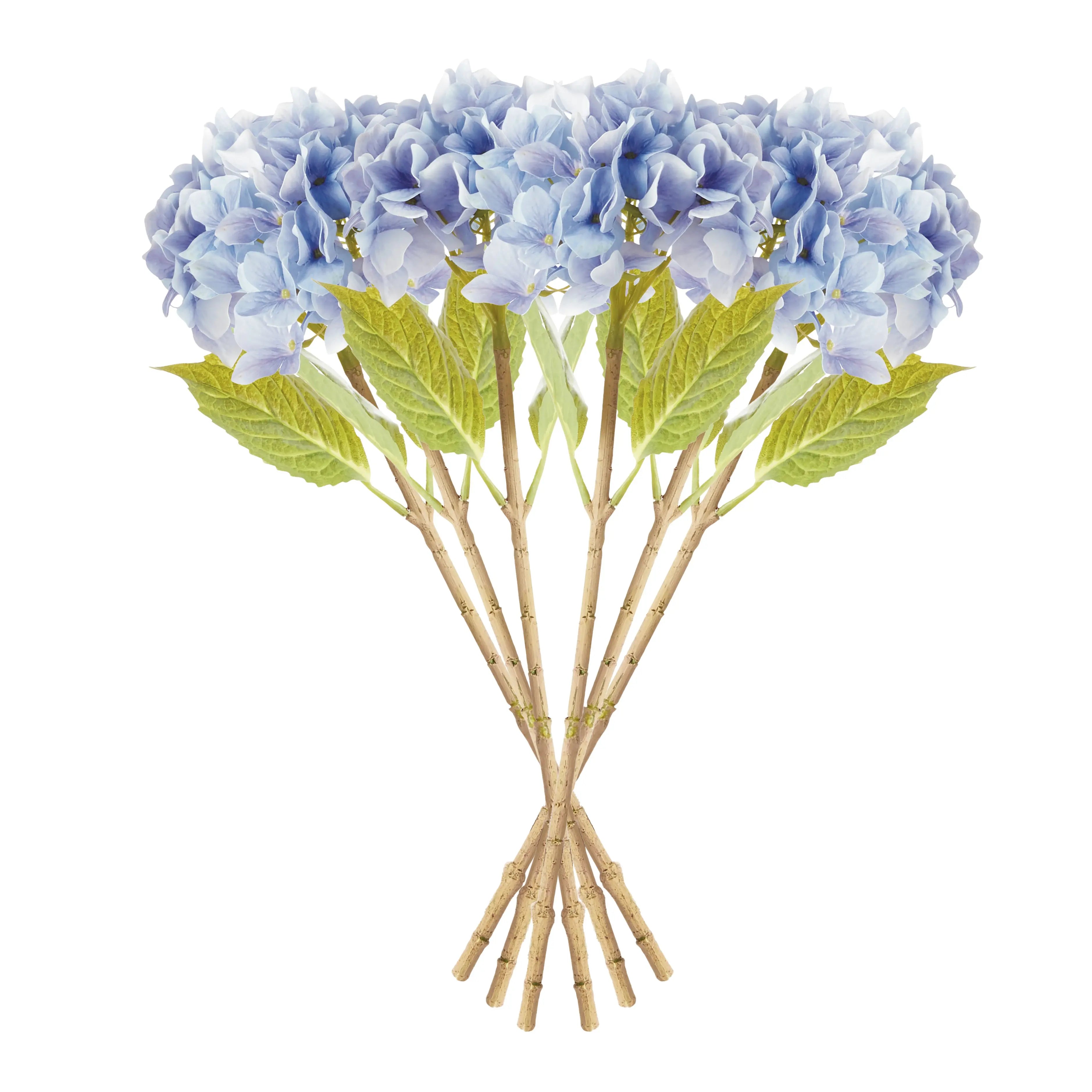 Hydrangea Stems - Set of 6 Life-Like 18" Faux Floral Stems - Villa Decor & Design