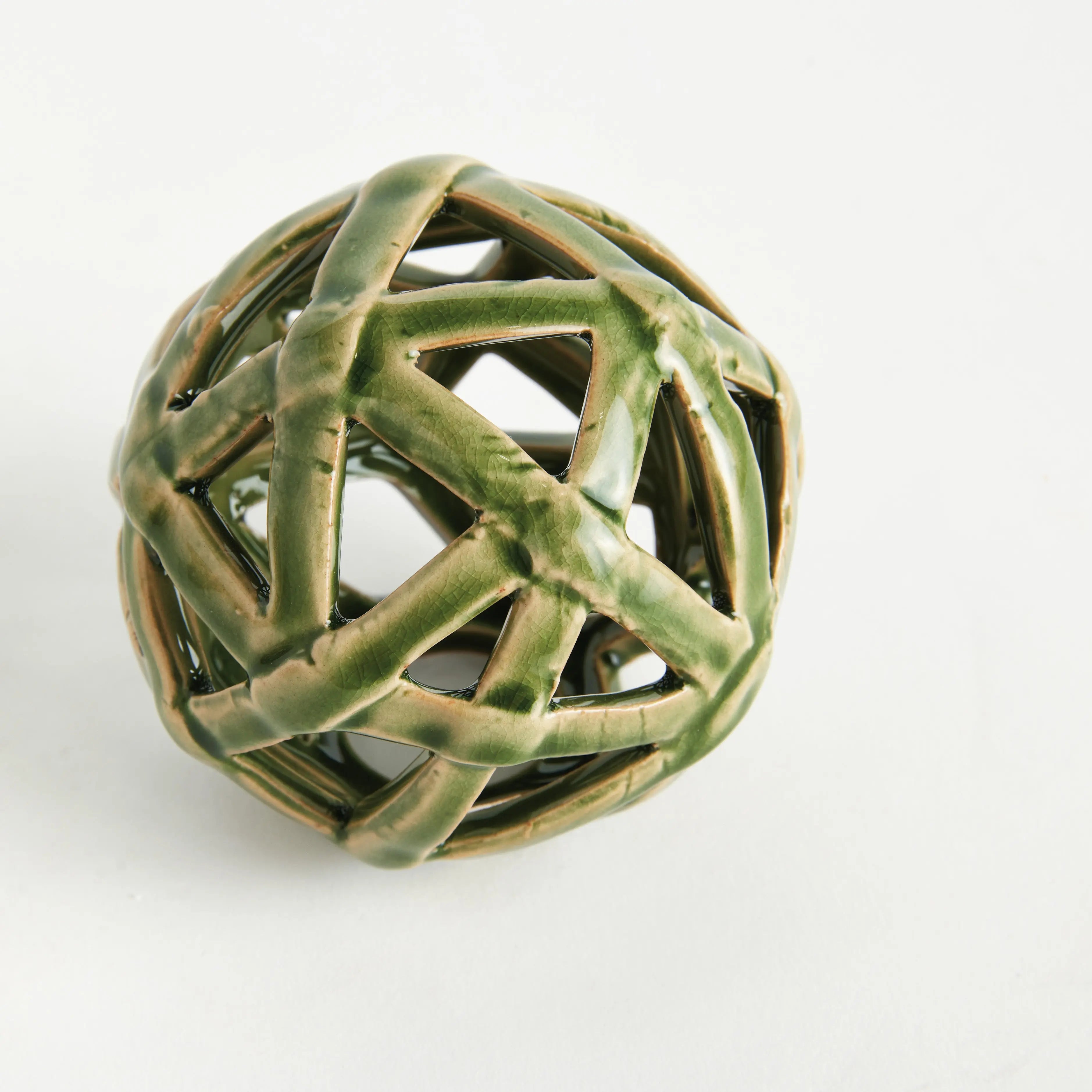 Alicia Sculptural Ceramic Orb - Hand-Formed Open Weave Accent (Multiple Sizes & Colors) - Villa Decor & Design