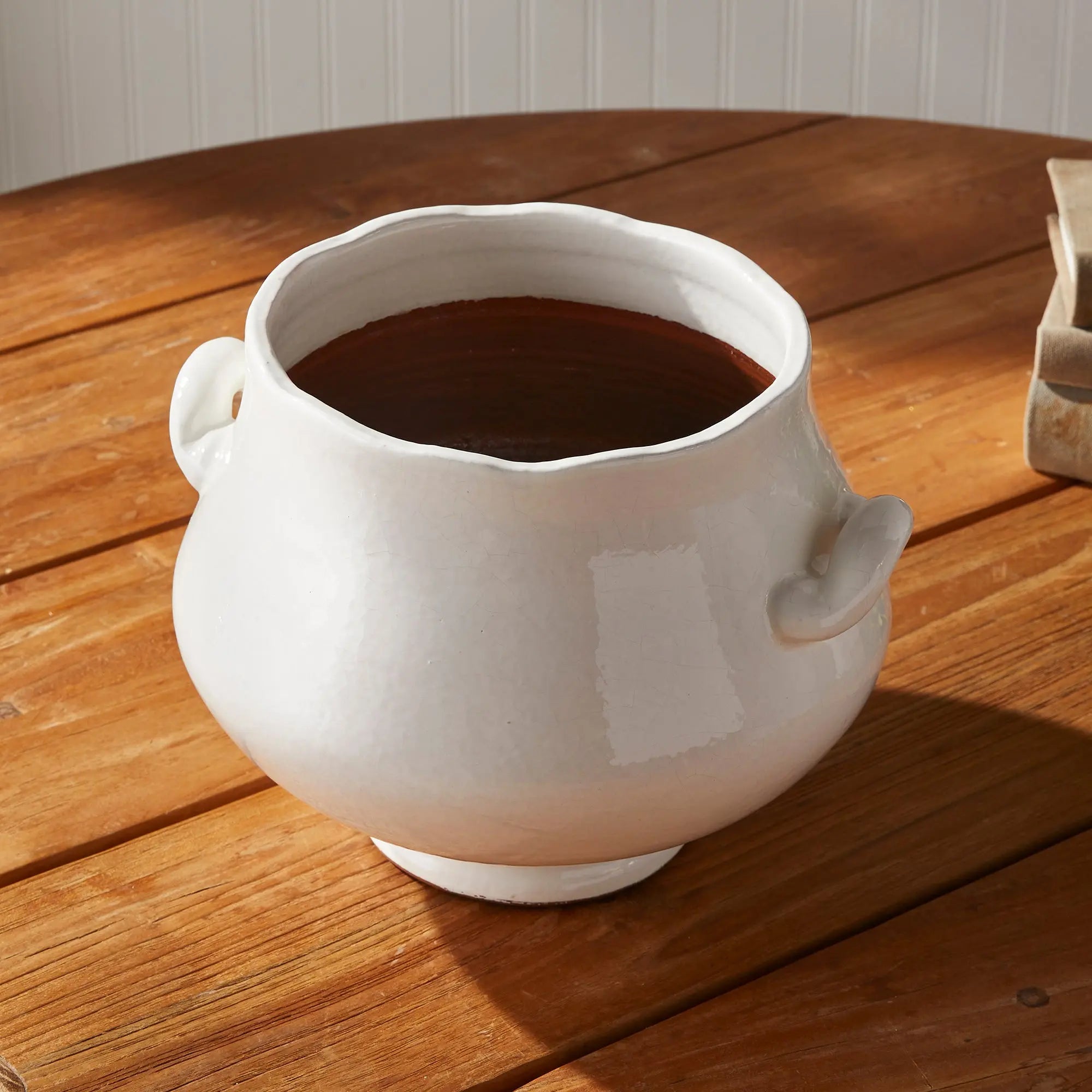 Wellon Footed Cachepot – Small or Large| White Ceramic Planter - Villa Decor & Design