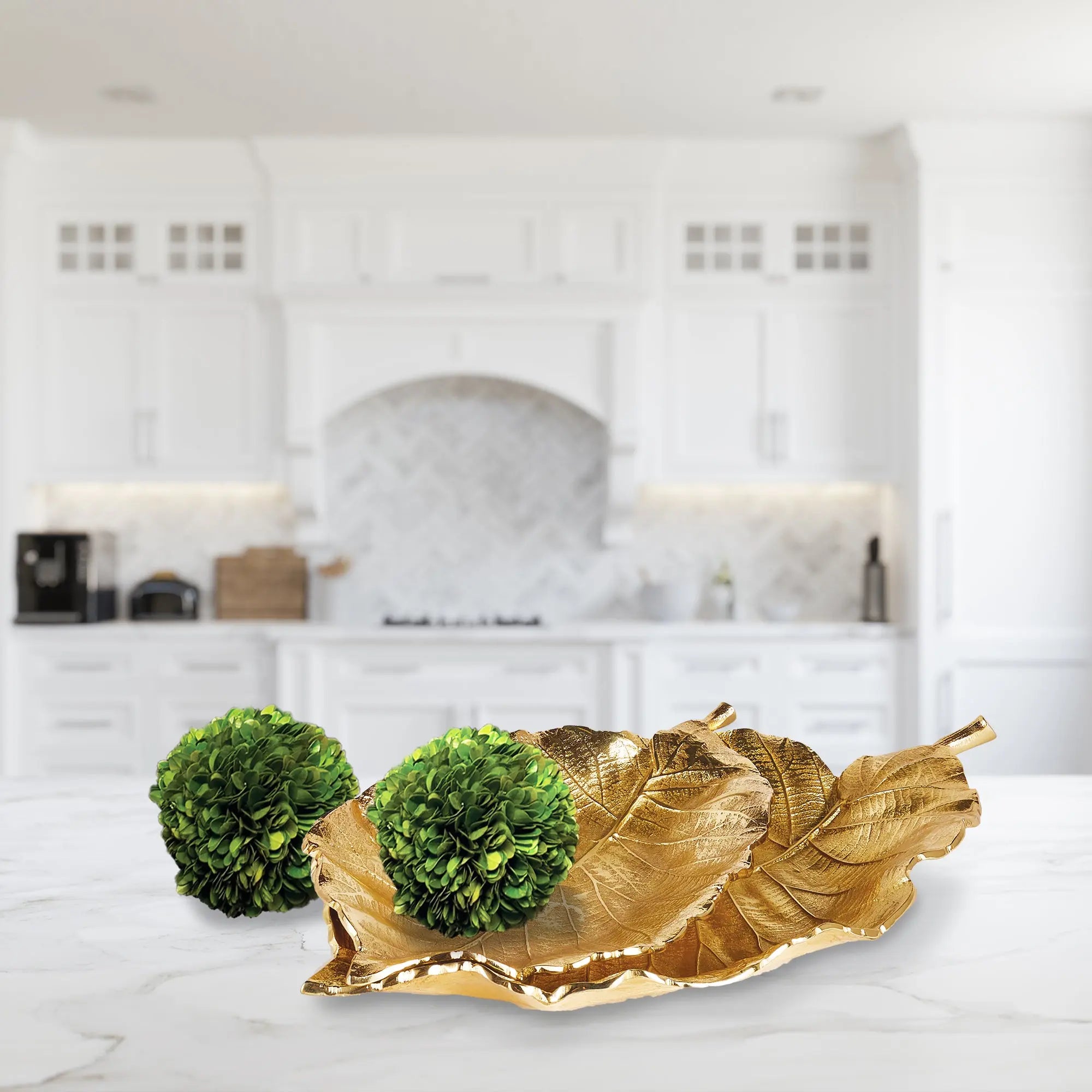 ALEGRA LEAF TRAYS, Set of 2 Villa Decor & Design