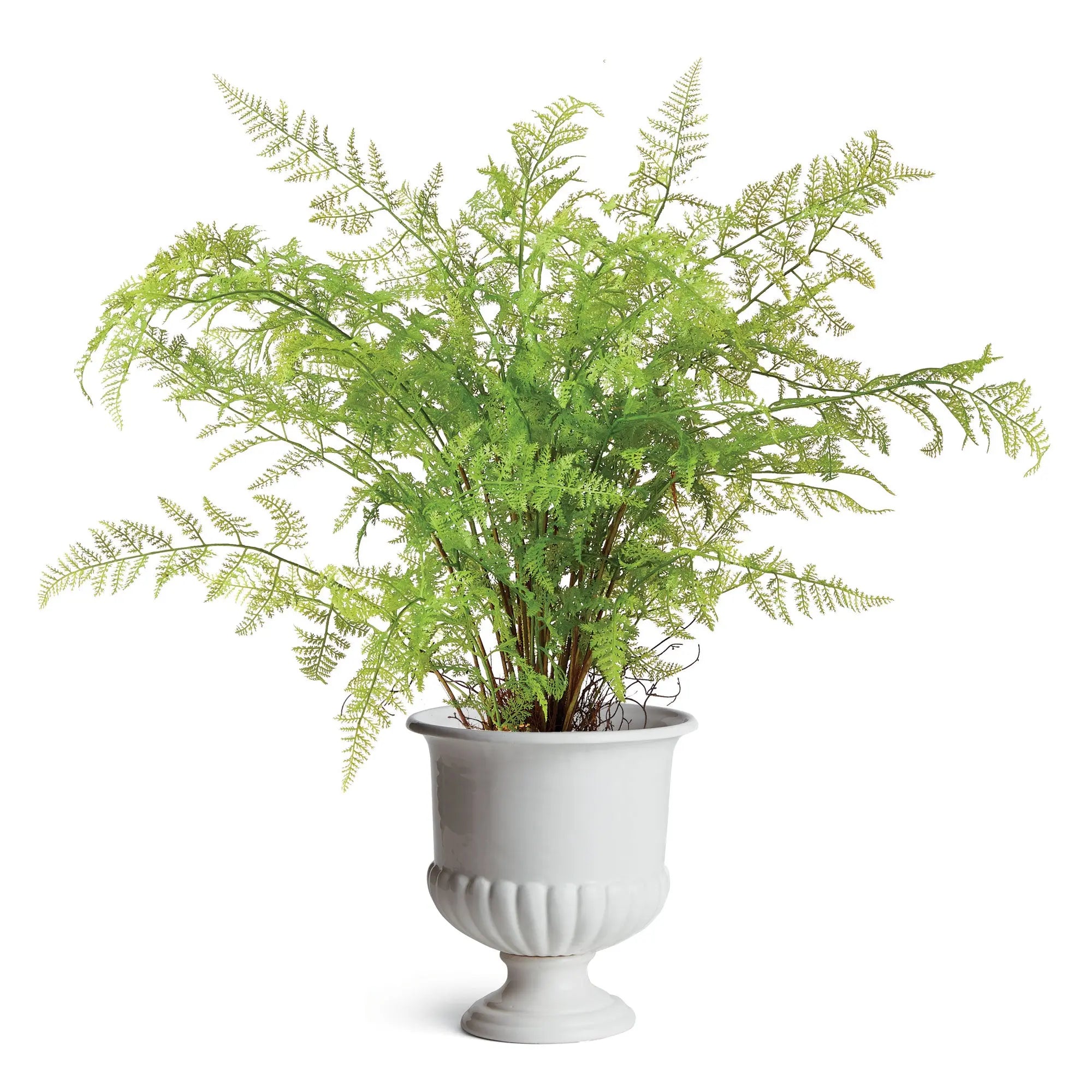 Mirabelle Decorative Pedestal Bowl in classic white clay - SMALL