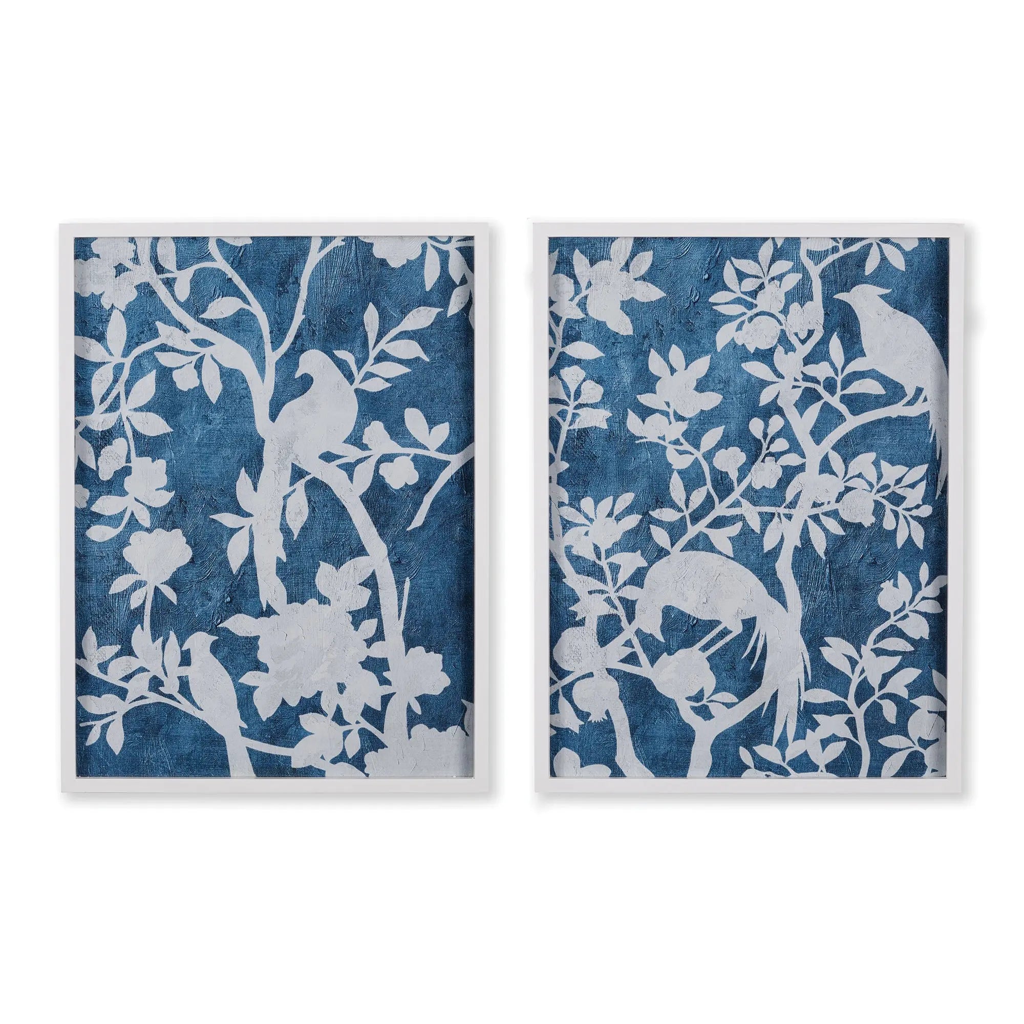 AVIARY CYANO PRINTS, SET OF 2 Villa Decor & Design