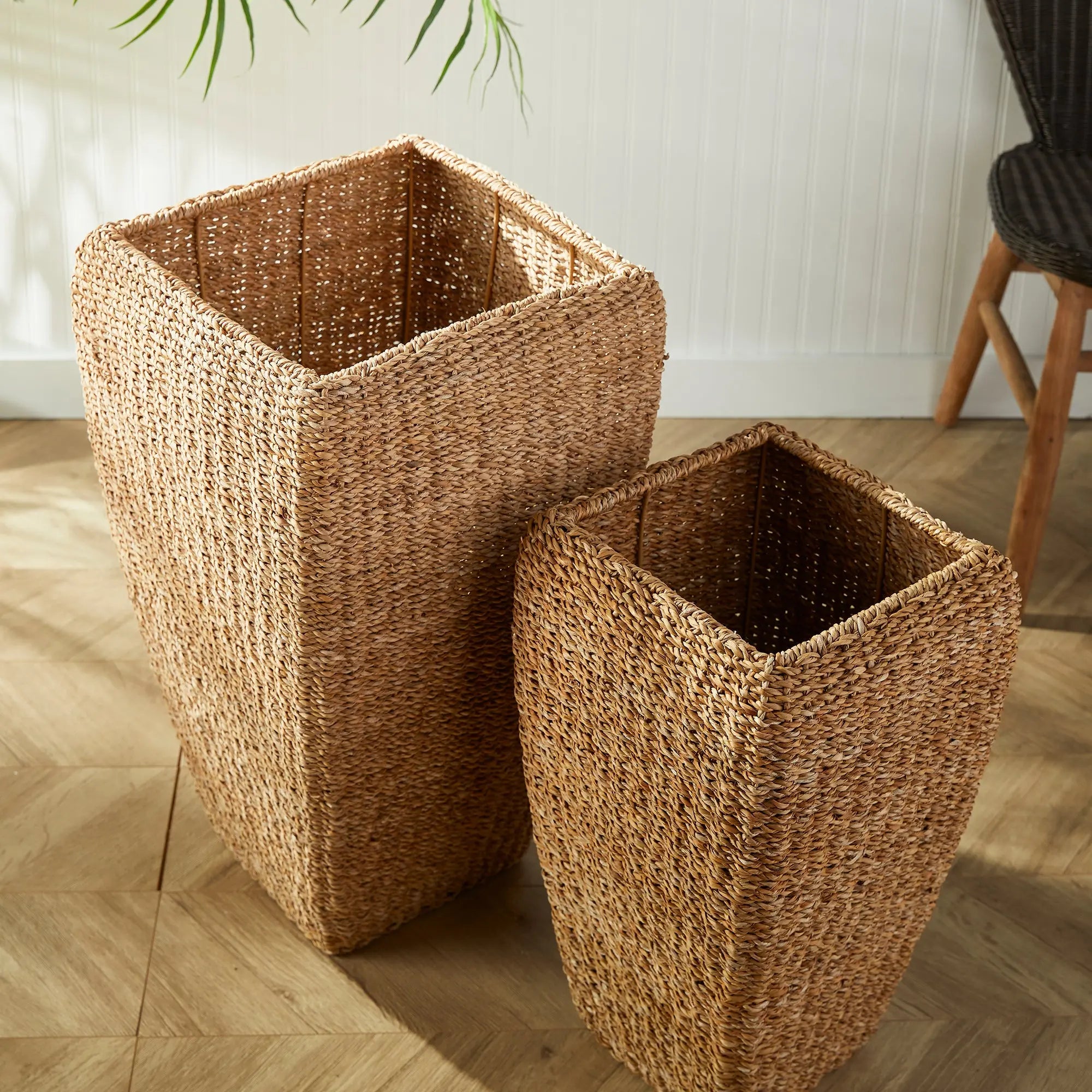 SEAGRASS TALL SQUARE PLANTERS, SET OF 2 Villa Decor & Design