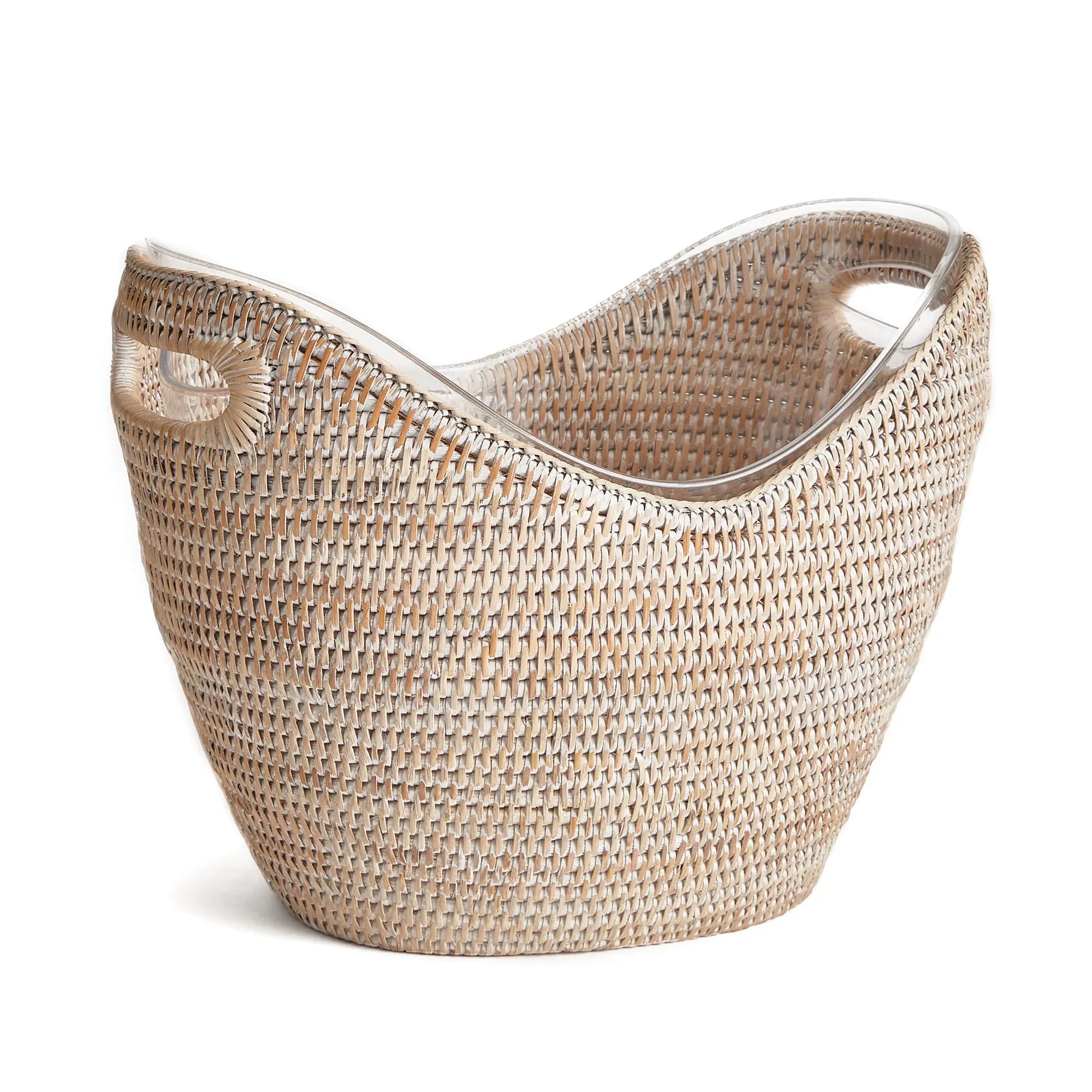 Burma Rattan Beverage Tub - Whitewash | LARGE
