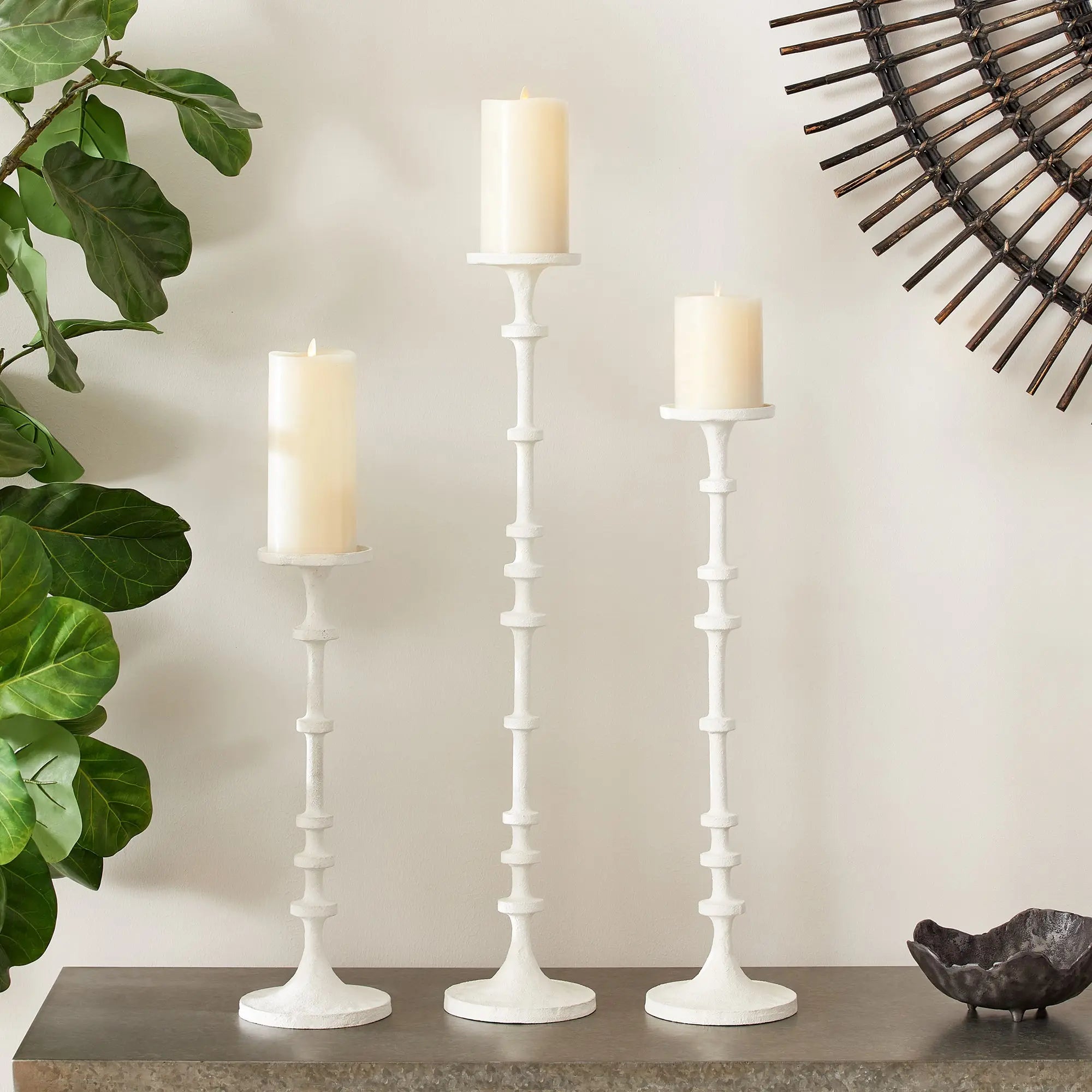 ABACUS CANDLE STANDS, SET OF 3 Villa Decor & Design