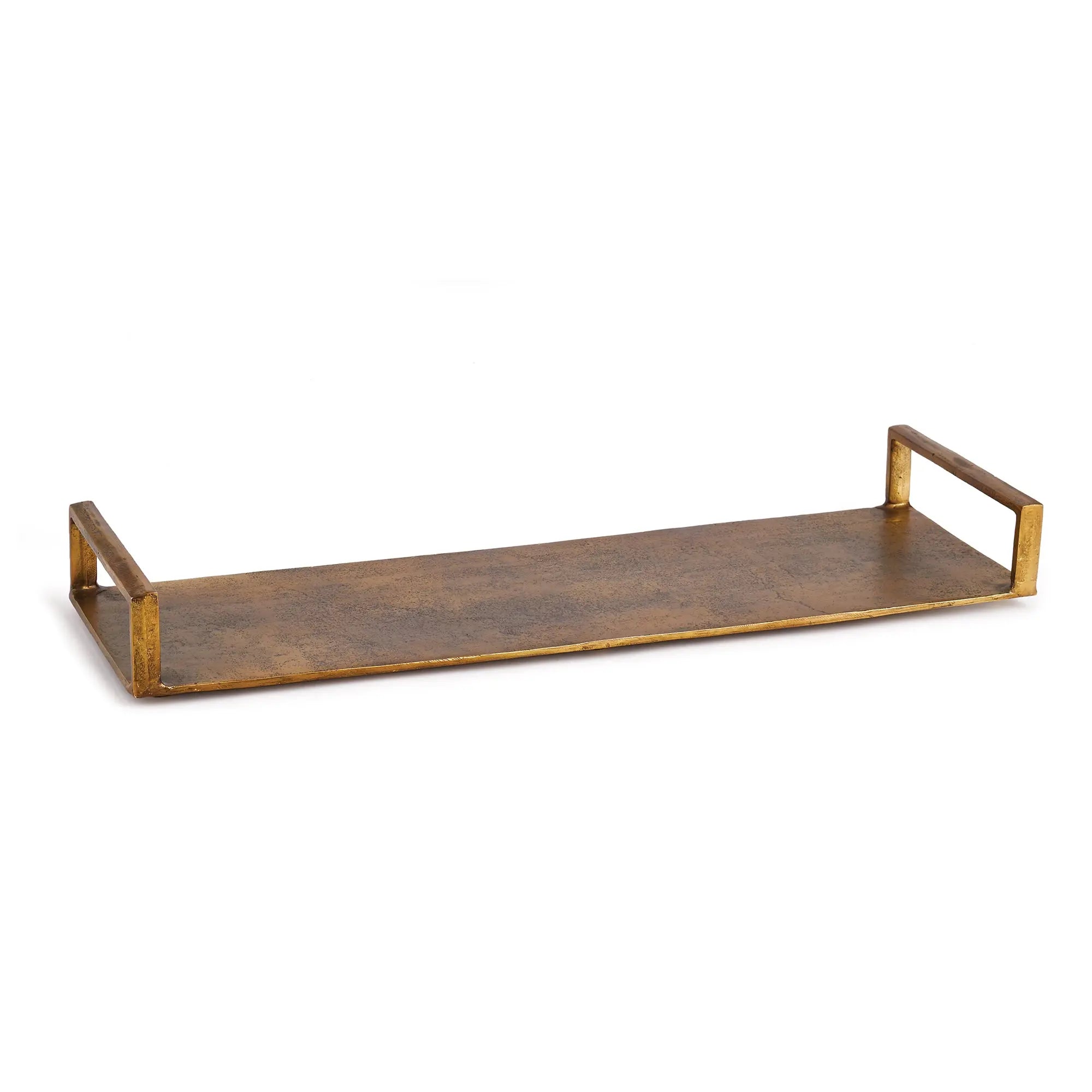 Long Antique Brass Decorative Tray