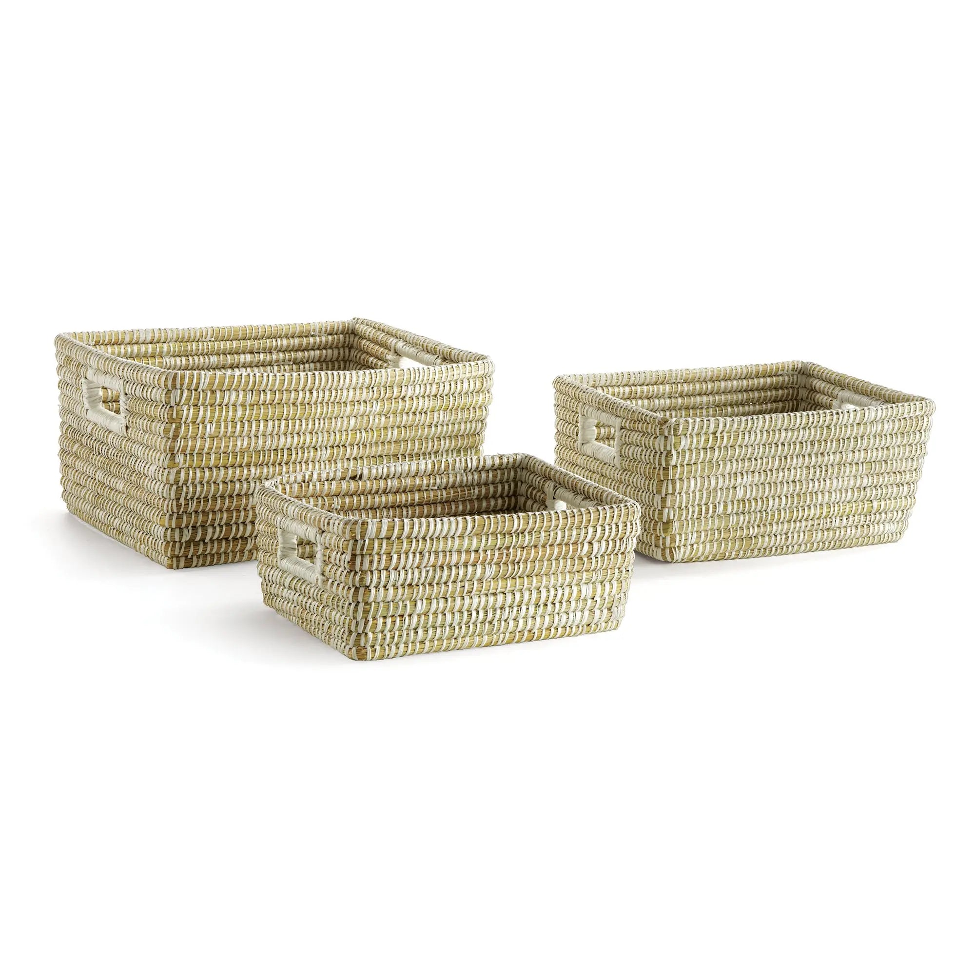 RIVERGRASS RECTANGULAR STORAGE BASKETS, SET OF 3 Villa Decor & Design