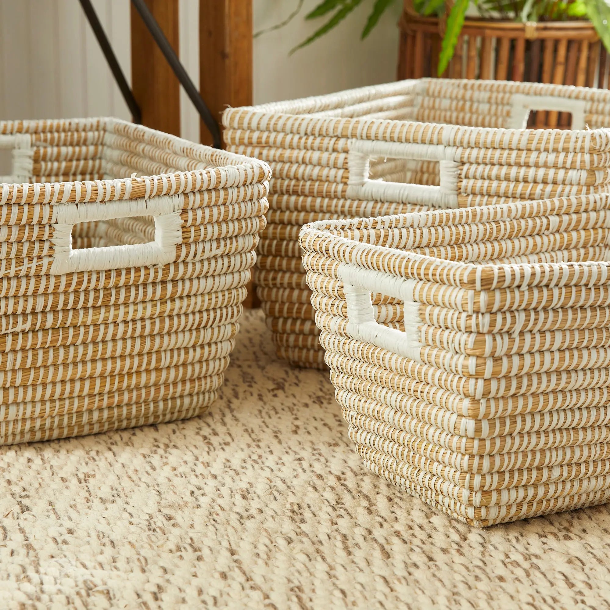RIVERGRASS RECTANGULAR BASKETS, SET OF 3 Villa Decor & Design