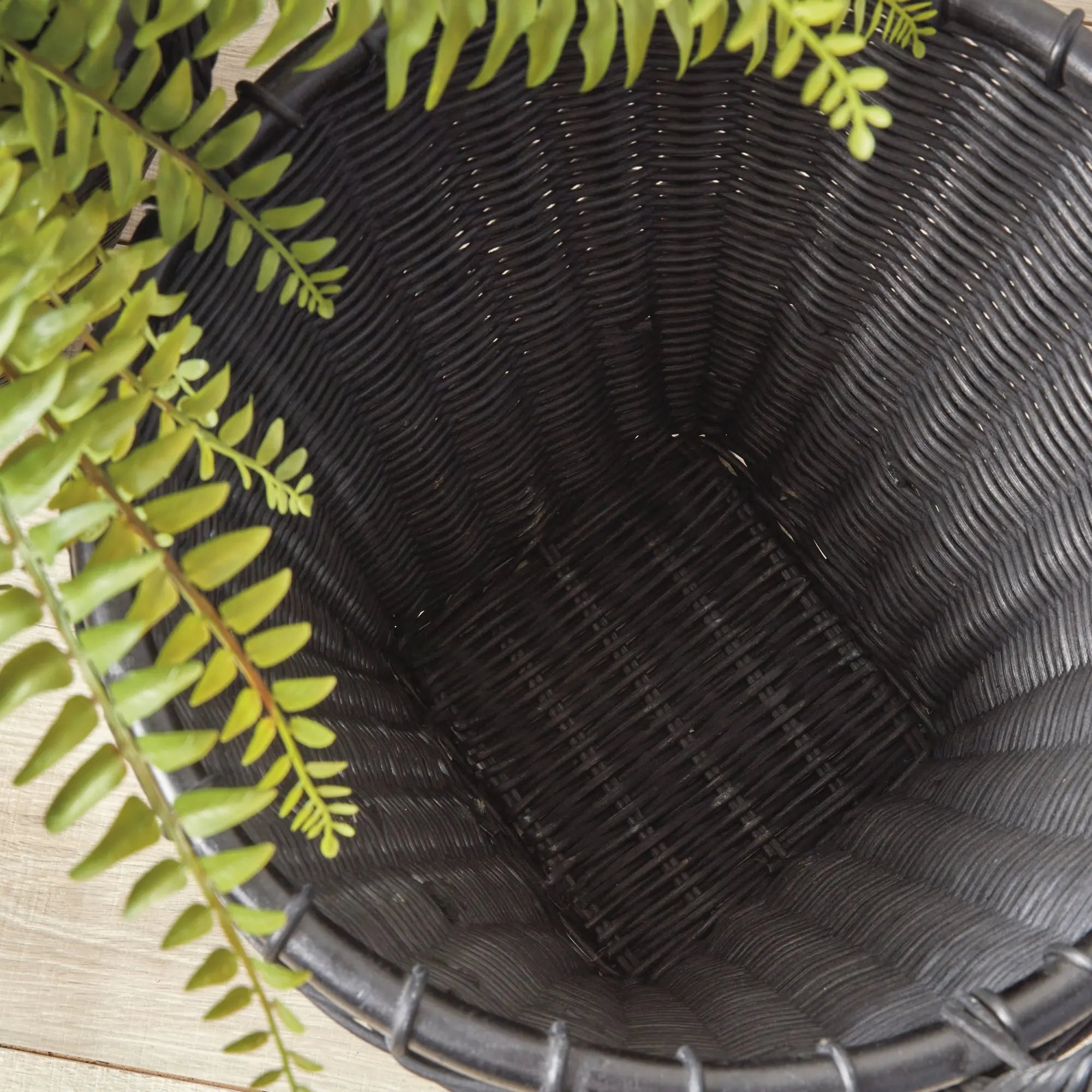 Set of Two Tapered Woven Baskets