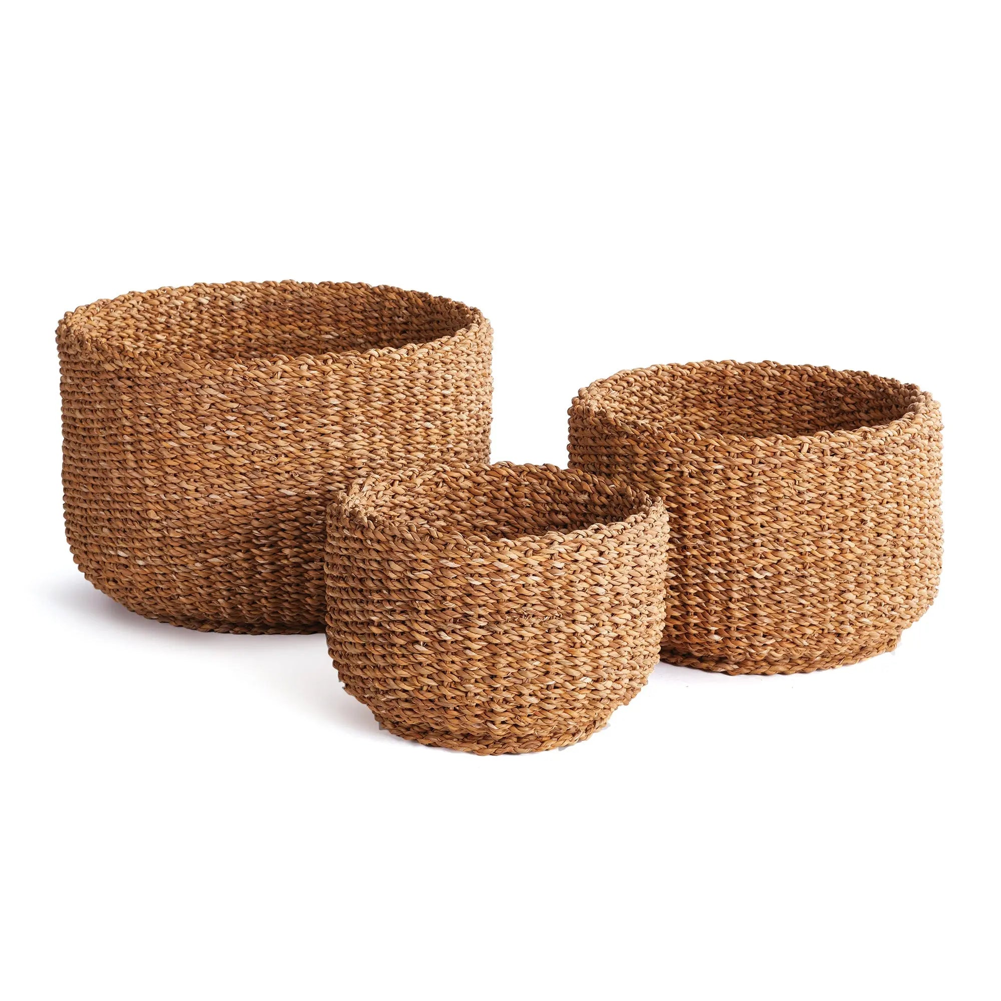 SEAGRASS CYLINDRICAL BASKETS, SET OF 3 Villa Decor & Design