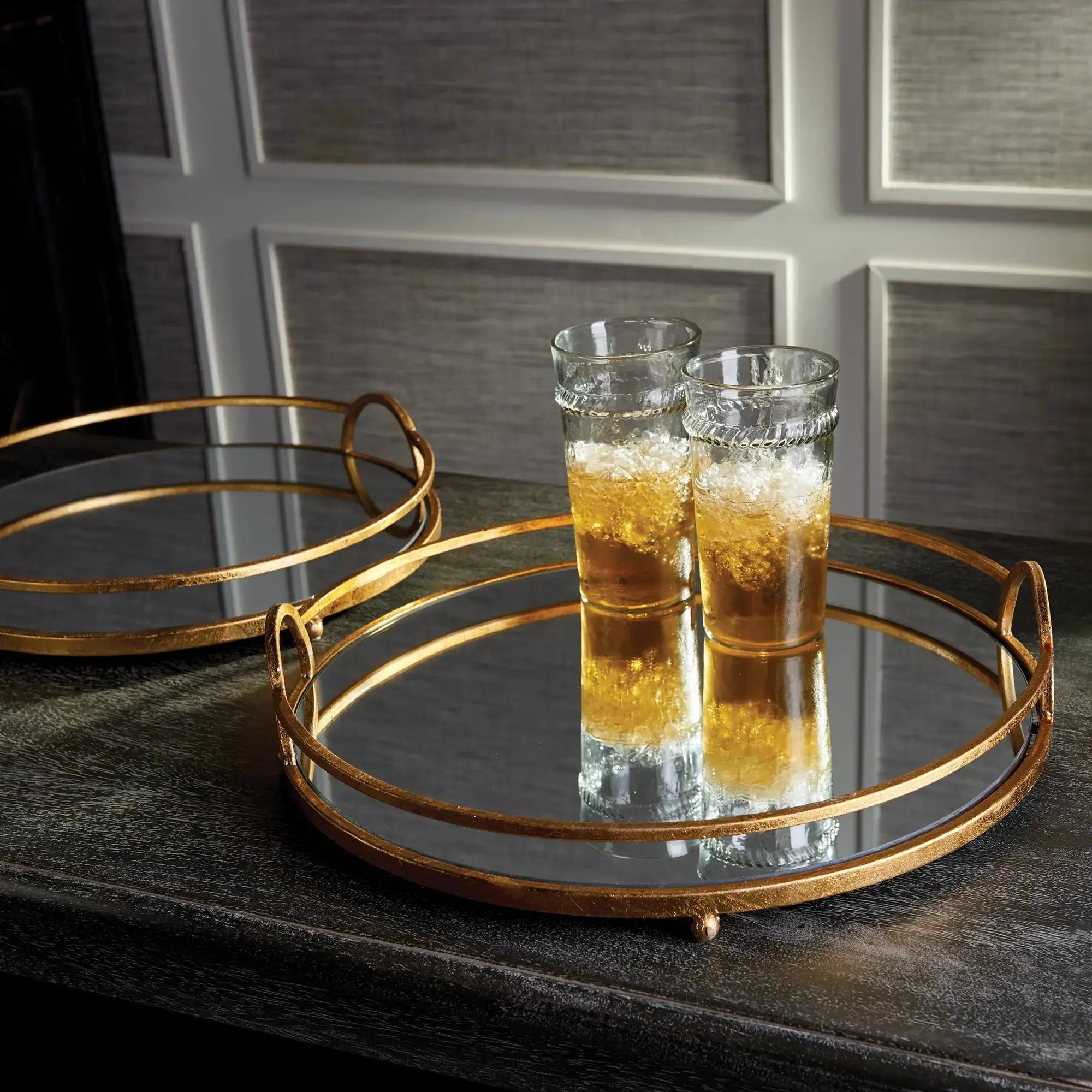 HUDSON MIRRORED TRAYS, SET OF 2 Villa Decor & Design