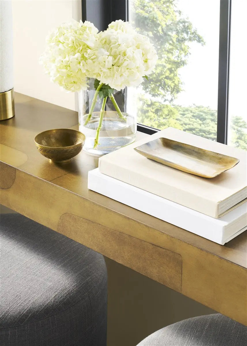 Calder Console - 86" Laser-Cut Multi-Layered Brass Graphic Console - Villa Decor & Design