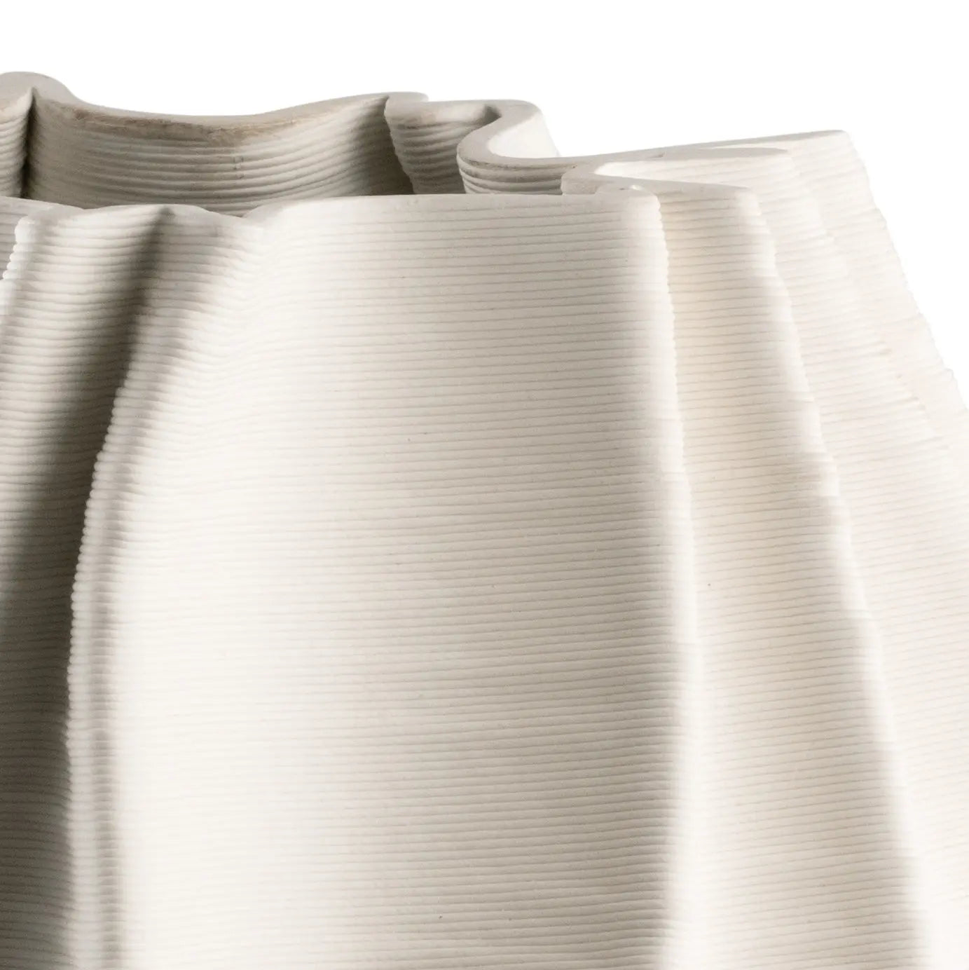 Callie Ceramic Vase - Sculptural Off-White Ridged Vessel (Small or Large) - Villa Decor & Design
