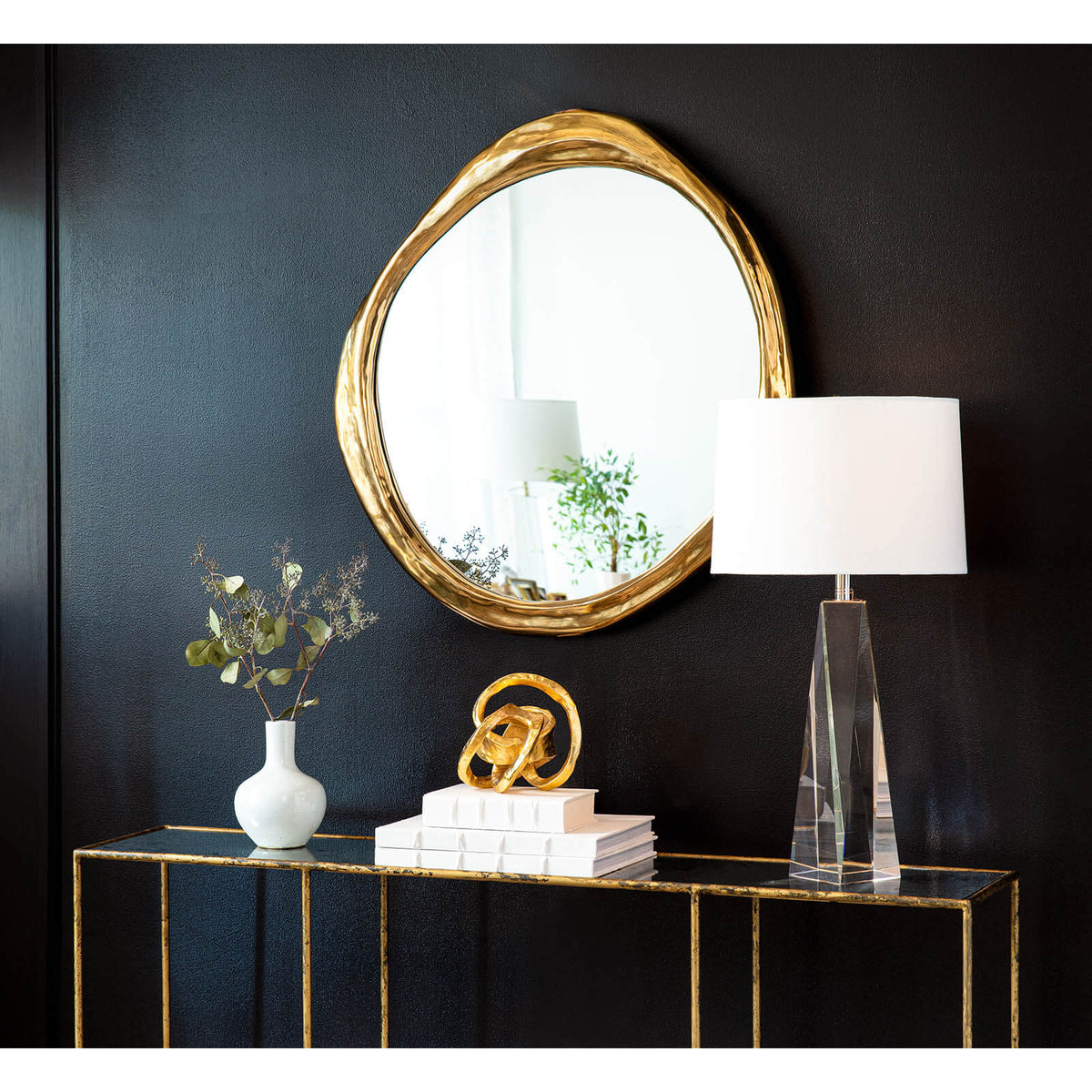 Ibiza Mirror in Antique Gold – view 2