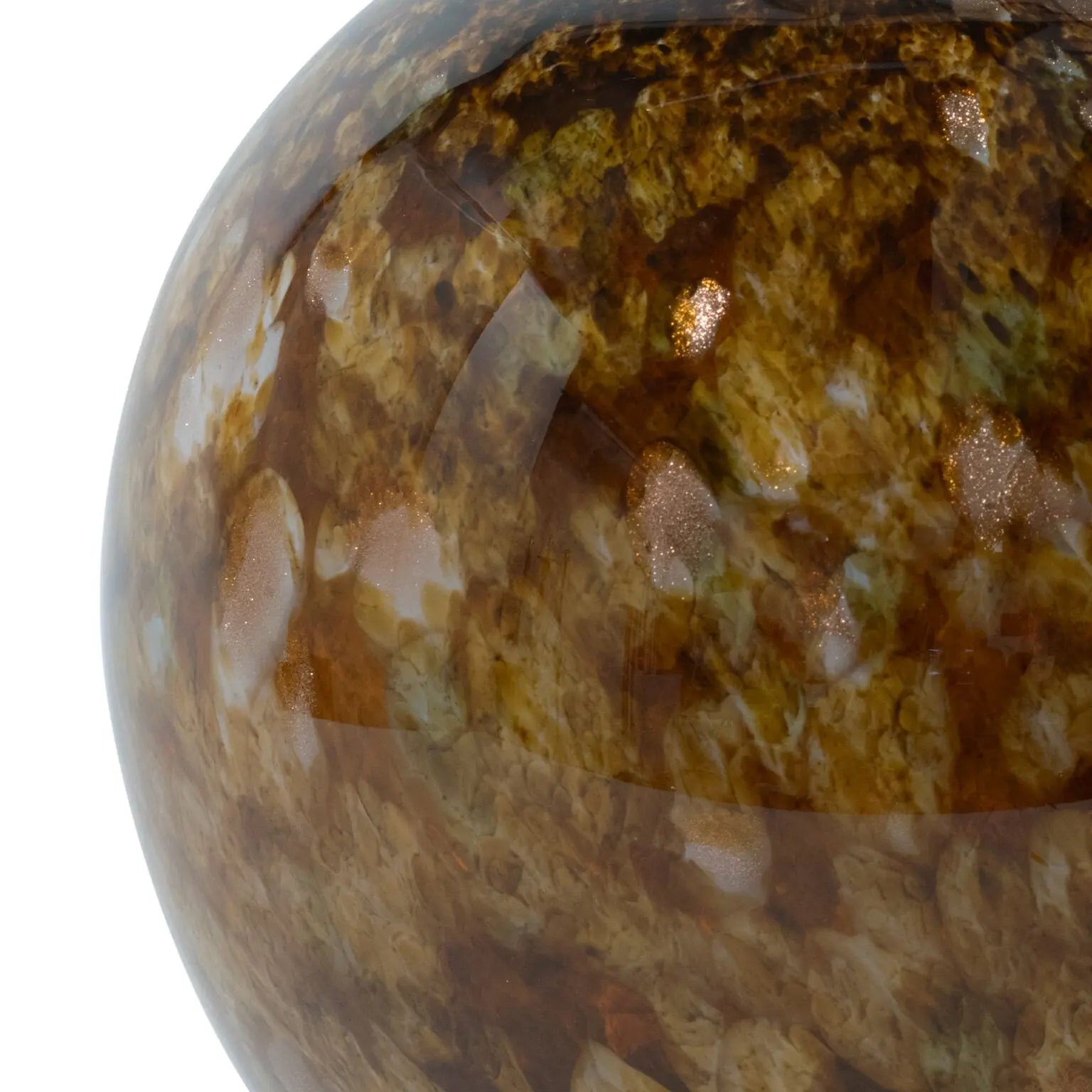 Ryder Amber Glass Vase - 7" Spherical Dappled Decorative Vessel - Villa Decor & Design
